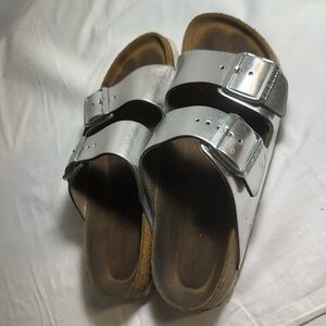 Birkenstock Metallic Silver Sandals